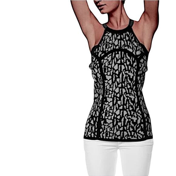 Carmen Marc Valvo Black/Gray Top | Size XS - Picture 5 of 6